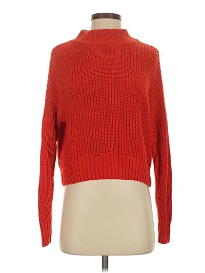 Pre-owned Divided By H&m Turtleneck Sweater In Red