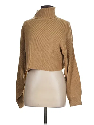 Pre-owned Divided By H&m Turtleneck Sweater In Tan