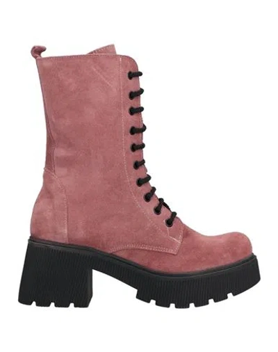 Divine Follie Woman Ankle Boots Pastel Pink Size 11 Soft Leather