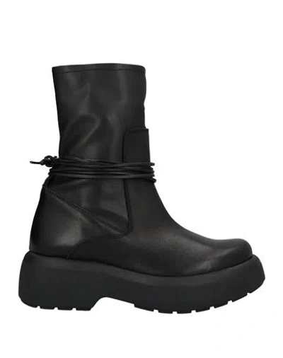 Divine Follie Woman Ankle Boots Black Size 11 Soft Leather