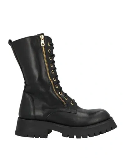 Divine Follie Woman Ankle Boots Black Size 8 Leather