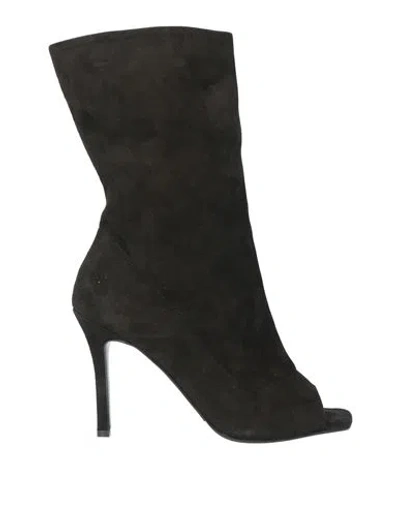Divine Follie Woman Ankle Boots Black Size 8 Leather