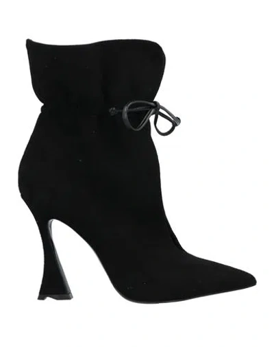 Divine Follie Woman Ankle Boots Black Size 10 Soft Leather