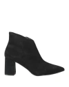 Divine Follie Woman Ankle Boots Black Size 8 Textile Fibers In Black