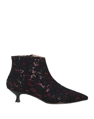 Divine Follie Woman Ankle Boots Black Size 8 Textile Fibers