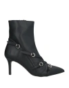 Divine Follie Woman Ankle Boots Black Size 8 Textile Fibers