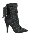 Divine Follie Woman Ankle Boots Black Size 8 Textile Fibers In Black