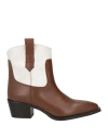 Divine Follie Woman Ankle Boots Brown Size 7 Calfskin