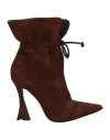 Divine Follie Woman Ankle Boots Brown Size 10 Soft Leather In Brown
