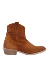 Divine Follie Woman Ankle Boots Camel Size 11 Soft Leather In Beige