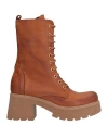 Divine Follie Woman Ankle Boots Camel Size 11 Soft Leather In Beige