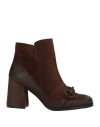 Divine Follie Woman Ankle Boots Cocoa Size 11 Soft Leather In Brown