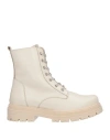 Divine Follie Woman Ankle Boots Cream Size 11 Soft Leather In White