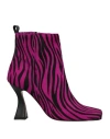 Divine Follie Woman Ankle Boots Fuchsia Size 10 Soft Leather In Pink