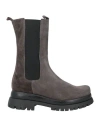 Divine Follie Woman Ankle Boots Grey Size 8 Leather In Gray