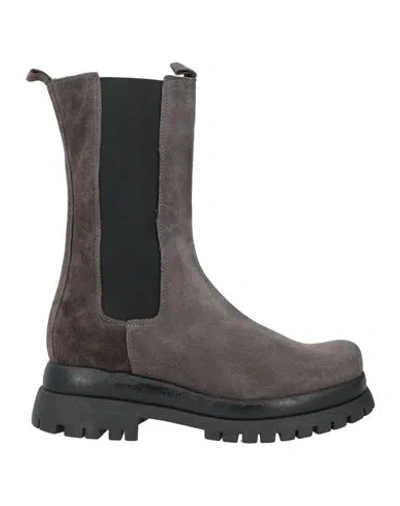 Divine Follie Woman Ankle Boots Grey Size 8 Leather