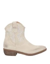 Divine Follie Woman Ankle Boots Ivory Size 7 Leather In White