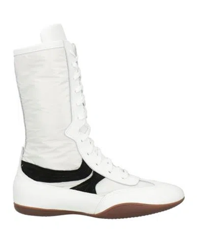 Divine Follie Woman Ankle Boots Off White Size 8 Leather