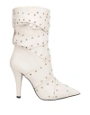 Divine Follie Woman Ankle Boots Off White Size 8 Textile Fibers