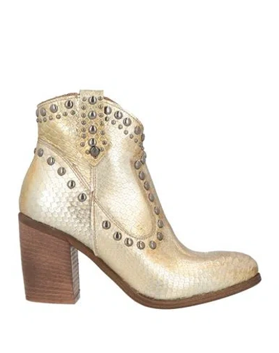 Divine Follie Woman Ankle Boots Platinum Size 8 Leather In Grey