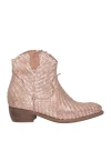 Divine Follie Woman Ankle Boots Rose Gold Size 8 Leather
