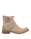 Divine Follie Woman Ankle Boots Sand Size 8 Leather In Beige