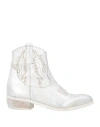 Divine Follie Woman Ankle Boots Silver Size 7 Leather In Metallic
