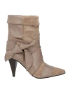 Divine Follie Woman Ankle Boots Taupe Size 8 Leather