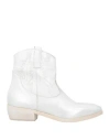 Divine Follie Woman Ankle Boots White Size 8 Leather