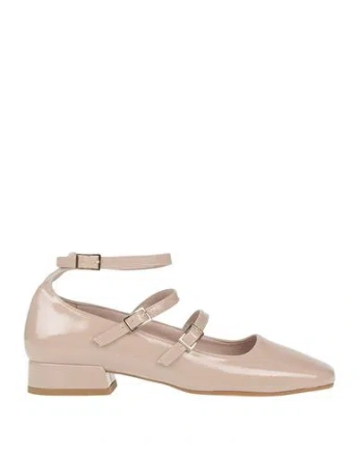 Divine Follie Woman Ballet Flats Beige Size 8 Textile Fibers