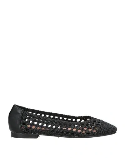 Divine Follie Woman Ballet Flats Black Size 6 Textile Fibers