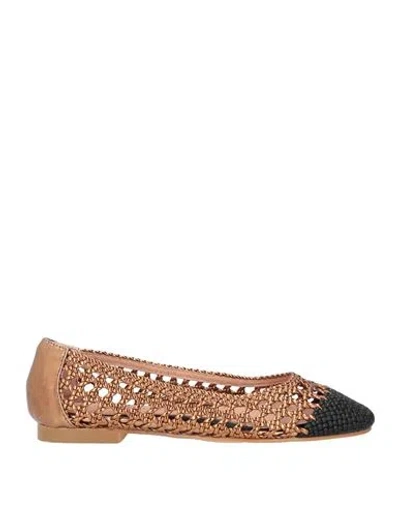 Divine Follie Woman Ballet Flats Black Size 8 Textile Fibers