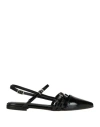 Divine Follie Woman Ballet Flats Black Size 8 Textile Fibers In Black