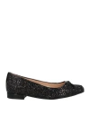 Divine Follie Woman Ballet Flats Black Size 7 Textile Fibers, Leather