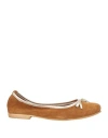 Divine Follie Woman Ballet Flats Camel Size 8 Leather In Beige