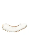 Divine Follie Woman Ballet Flats Cream Size 8 Leather In White