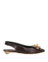 Divine Follie Woman Ballet Flats Dark Brown Size 8 Leather In Brown