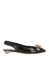 Divine Follie Woman Ballet Flats Dark Brown Size 8 Leather In Brown