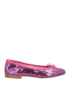 Divine Follie Woman Ballet Flats Fuchsia Size 8 Textile Fibers In Purple