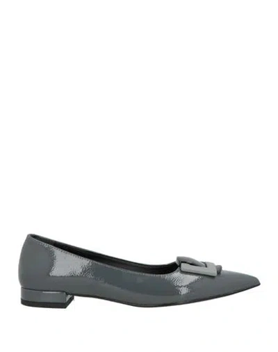 Divine Follie Woman Ballet Flats Grey Size 10 Textile Fibers