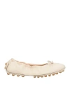 Divine Follie Woman Ballet Flats Ivory Size 8 Leather In White