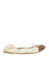 Divine Follie Woman Ballet Flats Platinum Size 8 Leather In Grey