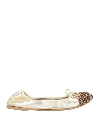Divine Follie Woman Ballet Flats Platinum Size 8 Leather In Grey