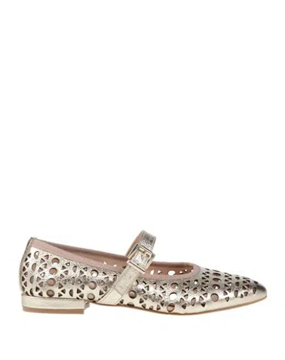 Divine Follie Woman Ballet Flats Platinum Size 8 Leather In Grey