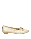Divine Follie Woman Ballet Flats Platinum Size 8 Leather In Grey