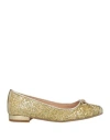 Divine Follie Woman Ballet Flats Platinum Size 8 Textile Fibers, Leather In Grey