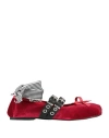 Divine Follie Woman Ballet Flats Red Size 8 Textile Fibers