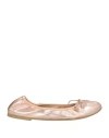 Divine Follie Woman Ballet Flats Rose Gold Size 8 Leather In Rose Gold