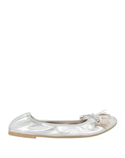 Divine Follie Woman Ballet Flats Silver Size 8 Leather