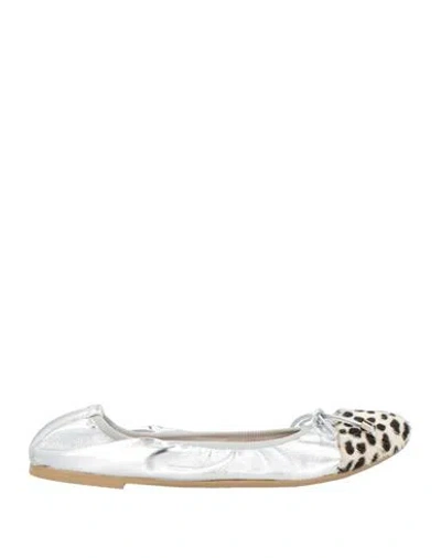 Divine Follie Woman Ballet Flats Silver Size 8 Leather